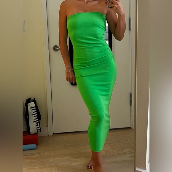 Zara Bodycon strapless green dress - Picture 1 of 2